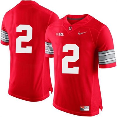 Men's NCAA Ohio State Buckeyes Only Number #2 College Stitched Diamond Quest Authentic Nike Red Football Jersey HD20Z82YC